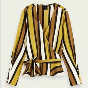 Scotch & Soda Mustard and Black Striped Blouse